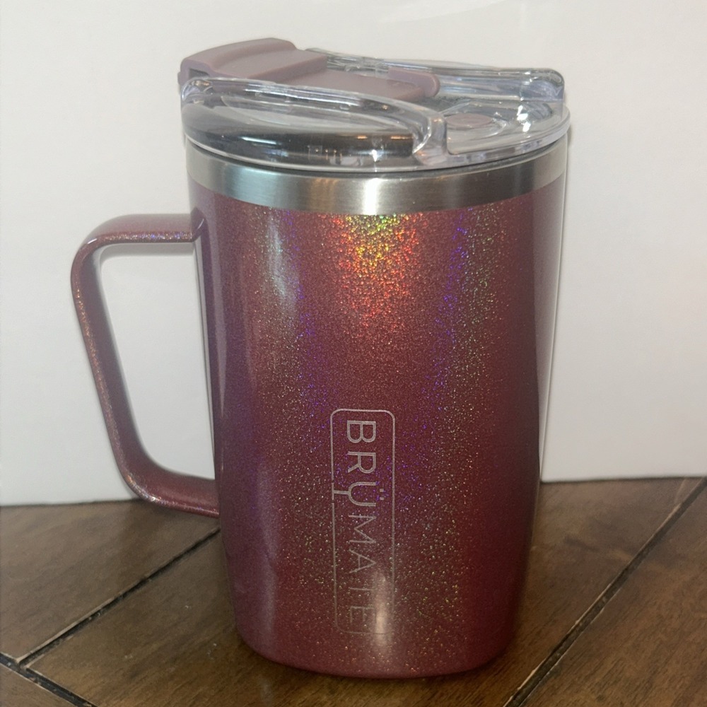 Brumate Toddy 15 Oz Purple Glitter Tumbler With Lid